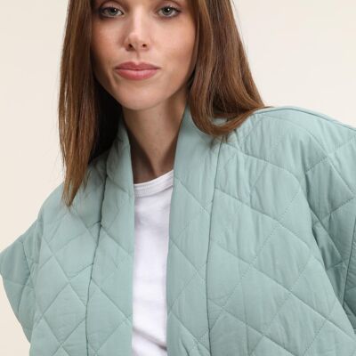 Quilted sleeveless jacket Green