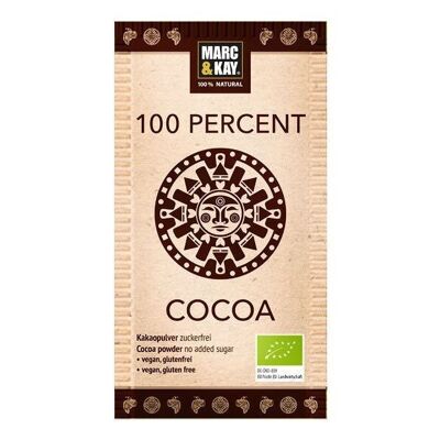 Marc & Kay Chocolate para beber orgánico 100% - 100 por ciento cacao - Porción de taza - 10 piezas