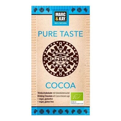 Marc & Kay Organic Drinking Chocolate Pure - Pure Taste Cocoa - portion de tasse - 10 pièces