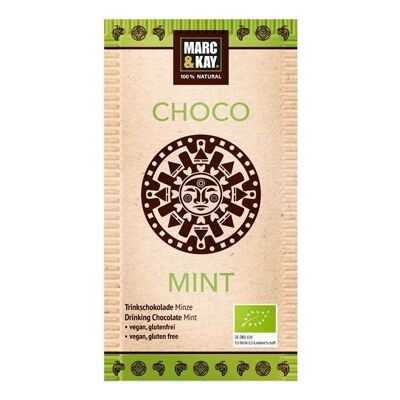 Marc & Kay chocolate para beber orgánico con menta - Choco Mint - porción de taza - 10 piezas
