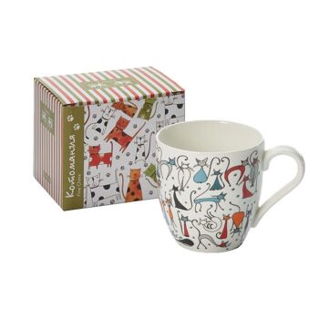 Tasse à thé "Chat", colorée, New Bone China - 320ml