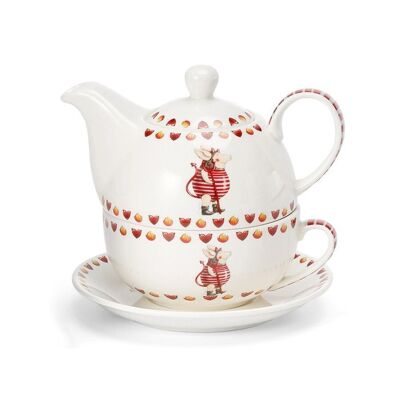 Tea for One Set "Teufelchen", New Bone China - Sammeledition