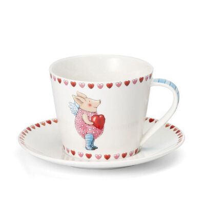 Tea cup and saucer "Guardian Angel", New Bone China in gift box - 300ml