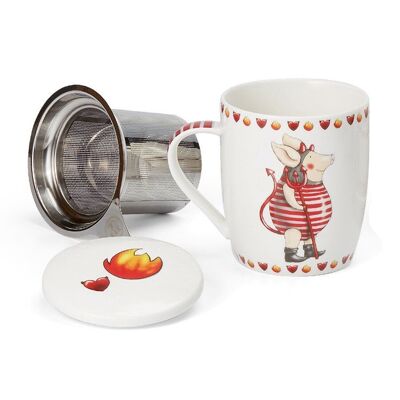 Taza de té de hierbas "Teufelchen", New Bone China, 3 uds. en caja de regalo - 320ml