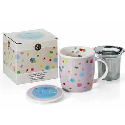Herbal tea cup "Confetti", New Bone China, 3 pcs. in gift box - 320ml