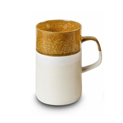 Taza de té "Tierra", blanco/marrón, gres - 290ml