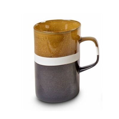 Taza de té "Tierra", gris oscuro/marrón, gres - 290ml
