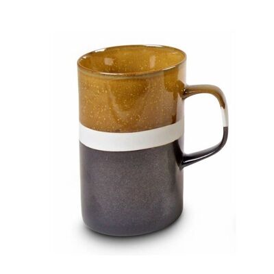 Tasse à thé "Terre", gris foncé/marron, grès - 290ml