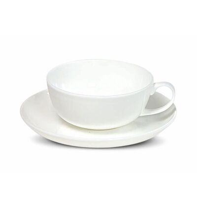 Tazza da tè con piattino "Bianco" - Fine Bone China - 150ml