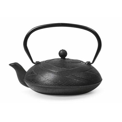 Tetera "Shixin", negra, hierro fundido con filtro de acero inoxidable - 1100ml