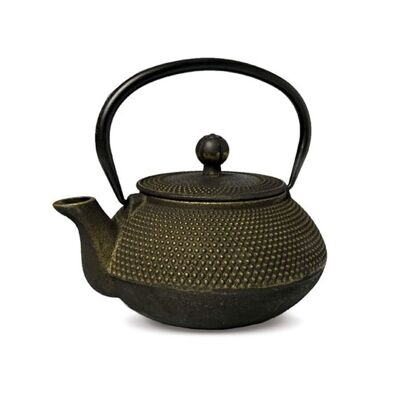 Teapot "Lushan", black/gold, cast iron with stainless steel filter - 700ml