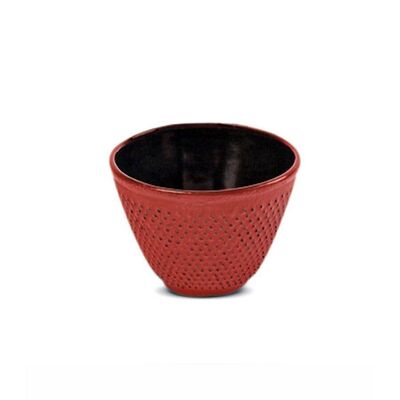Tea cup "Altai", red, enamelled cast iron - 100ml