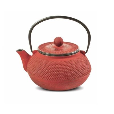 Teapot "Altai", red, cast iron with stainless steel filter - various. Sizes - 300ml