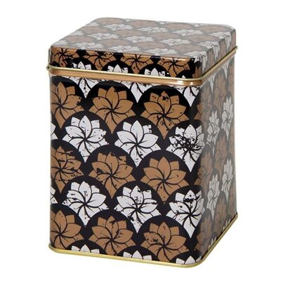 Tea caddy "Lotus" - with hinged lid - various. Sizes - 200g