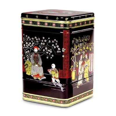 Tea caddy "Black Jap" - with slip lid/hinged cover - various. Sizes - 2kg