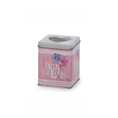Contenitore per il tè "Box of Love" - ​​con coperchio scorrevole - vario. Dimensioni: 20 g