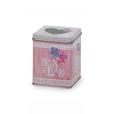 Contenitore per il tè "Box of Love" - ​​con coperchio scorrevole - vario. Dimensioni: 50 g