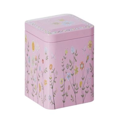 Caja para té "Prado de flores" - con tapa deslizante - varios. Tamaños - 100g