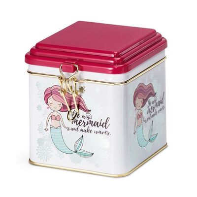 Barattolo da tè "Mermaid" - con coperchio scorrevole - vario. Dimensioni: 200 g