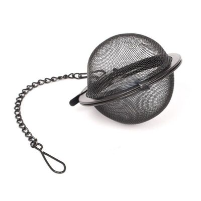 Infusor de té "Ball", acero inoxidable negro - varios tamaños - grande Ø 6,5 cm
