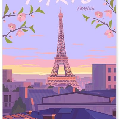 Paris 4 city poster