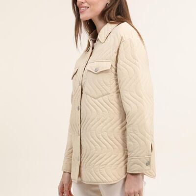 Beigefarbenes Steppjacken-Overshirt