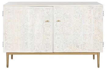 BUFFET POIGNÉE MÉTAL 120X45X80 BLANC MB212684 1