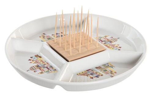 APERITIVO GRES BAMBU 23,5X23,5X7 BLUE RED BIRD PC204280