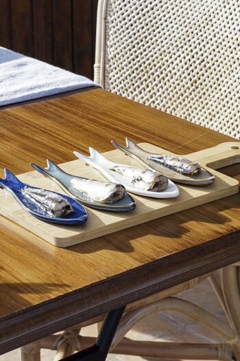 SET SNACK 5 BAMBOU PORCELAINE 36X18X1.3 POISSON PC211041 2