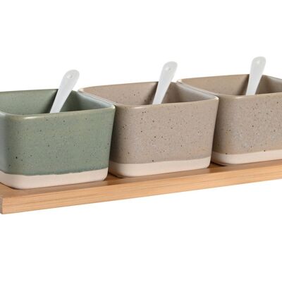 APPETIZER SET 7 BAMBOO PORCELAIN 29X11,5X1,5 PC204907