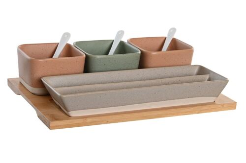 Aperitivo Set 8 Porcelana Bambu 26X9X4 Multicolor PC204904