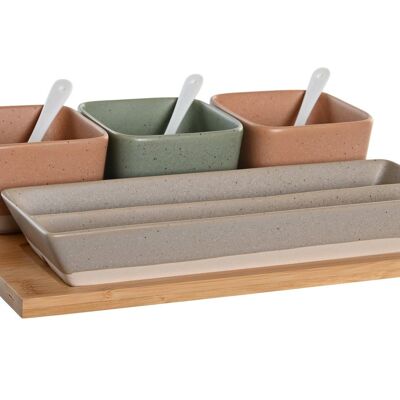 ANTIPASTO SET 8 BAMBOO PORCELLANA 26X9X4 MULTICOLORE PC204904