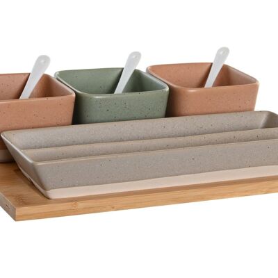 APPETIZER SET 8 BAMBOO PORCELAIN 26X9X4 MULTICOLORED PC204904