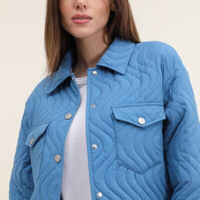 Blue quilted jacket overshirt