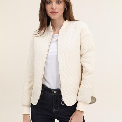 Quilted bomber jacket White