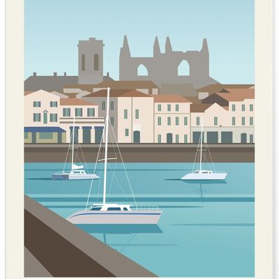 Cartel de la ciudad vintage de Saint-Martin-de-Ré