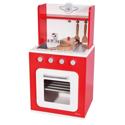 Retro wooden toy kitchen for children