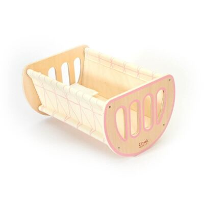 Modern 2-in-1 wooden doll crib