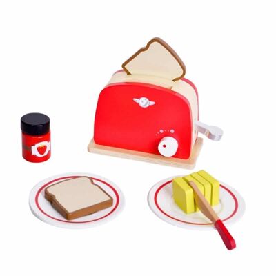 Retro wooden toy toaster for children (simolic play)