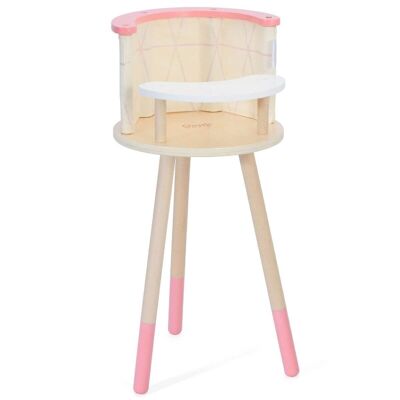 Modern wooden highchair for dolls (symbolic play)