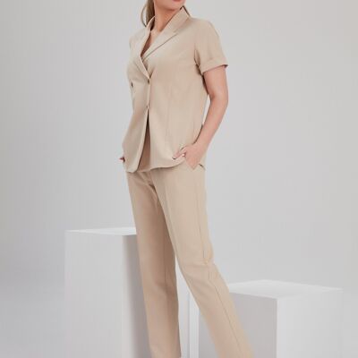 Iris beige straight-leg pants