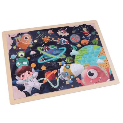 Wooden Space Puzzle (49 pieces) for children's learning