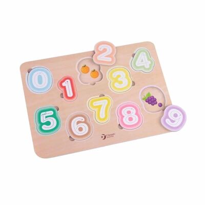 Puzzle con numeri in legno per l'apprendimento dei bambini