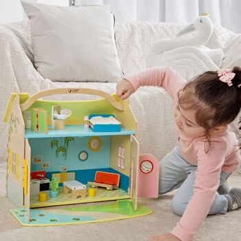 Maison de poupée moderne en bois pour enfants 2