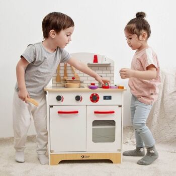 Cuisine de chef en bois pour enfants, jeu symbolique 2