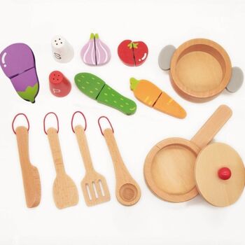 Cuisine de chef en bois pour enfants, jeu symbolique 3