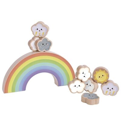 Regenbogen-Balancespiel aus Holz für die frühe Kindheit