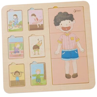 Wooden human body puzzle for children's learning