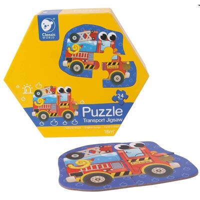 Puzzle Moyen de transport en bois pour l'apprentissage des enfants