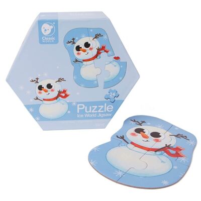 Puzzle du monde de glace en bois pour l'apprentissage des enfants